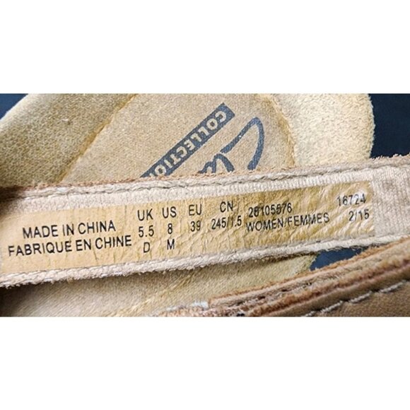 Clarks Leisa Annual Sandals 8M Tan Brown Leather Riptape Strap Back 26105576 - Picture 8 of 8